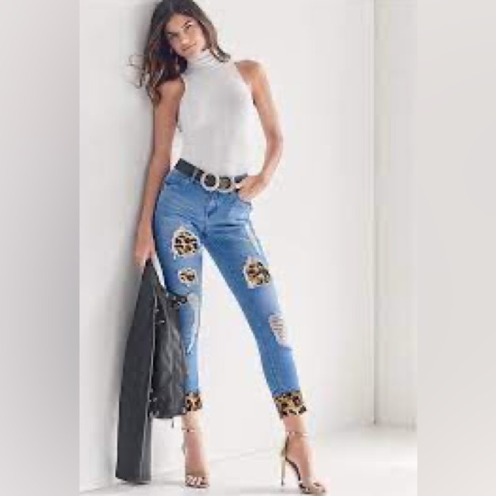 VENUS Leopard Cuff Jeans